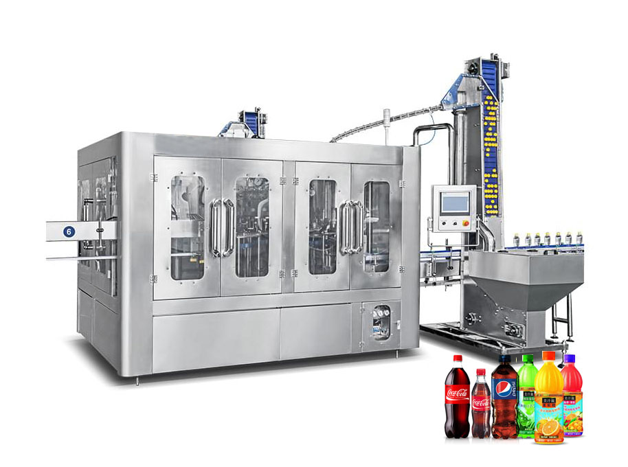 Fruit juice and carbonated beverage filling machine